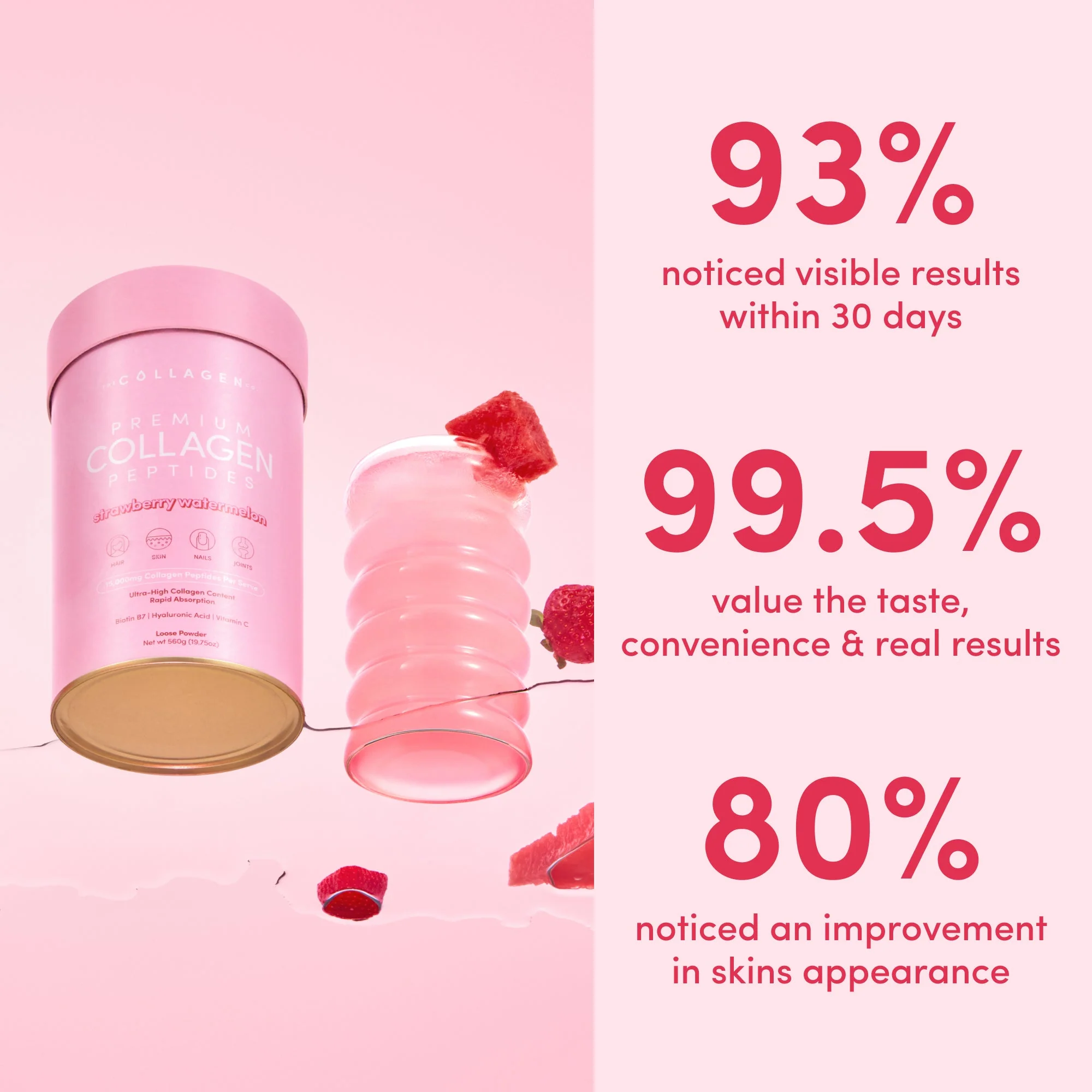 Strawberry Watermelon Collagen Powder - 560g - Image 3