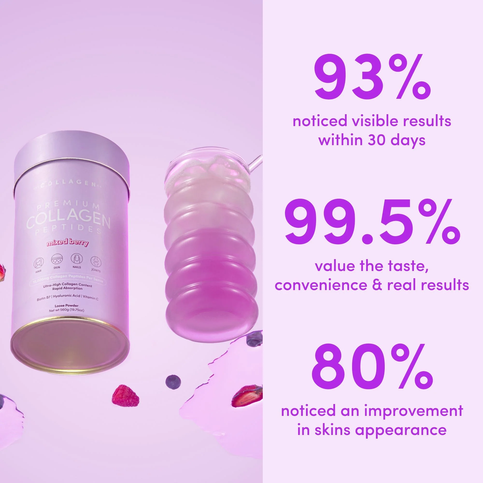 Mixed Berry Collagen Powder -  560g - Image 3