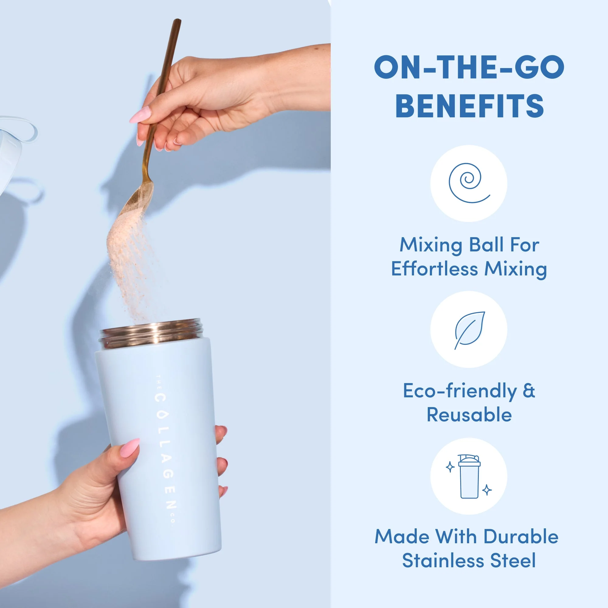 Stainless Steel Collagen Protein Shaker - 700ml - Image 3